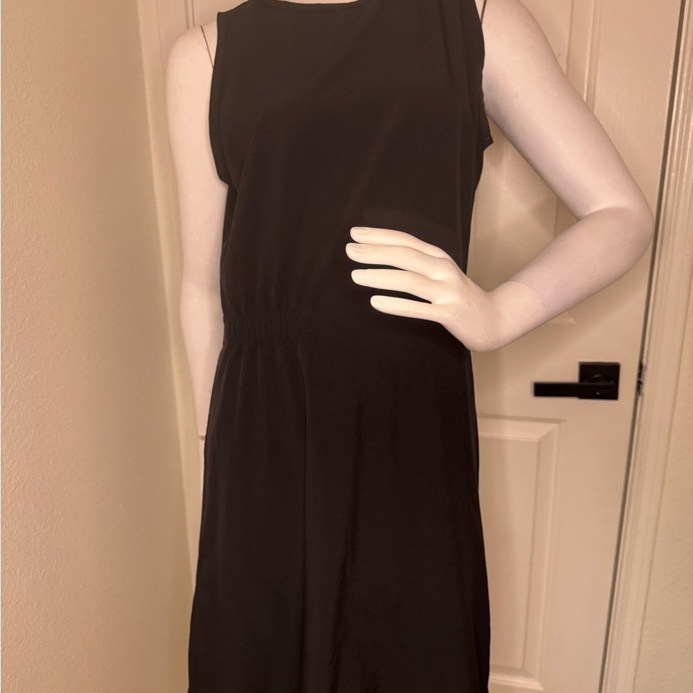 Zella Tank Dress Size M Womans Black Ribbed Sleeveless Activewear. #65